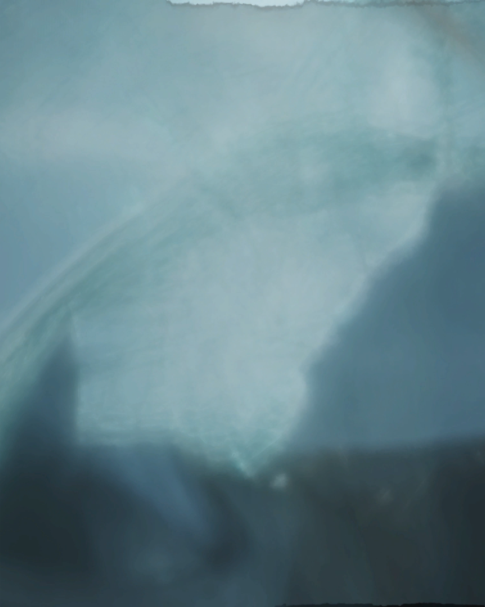 Foggy blue projection still.