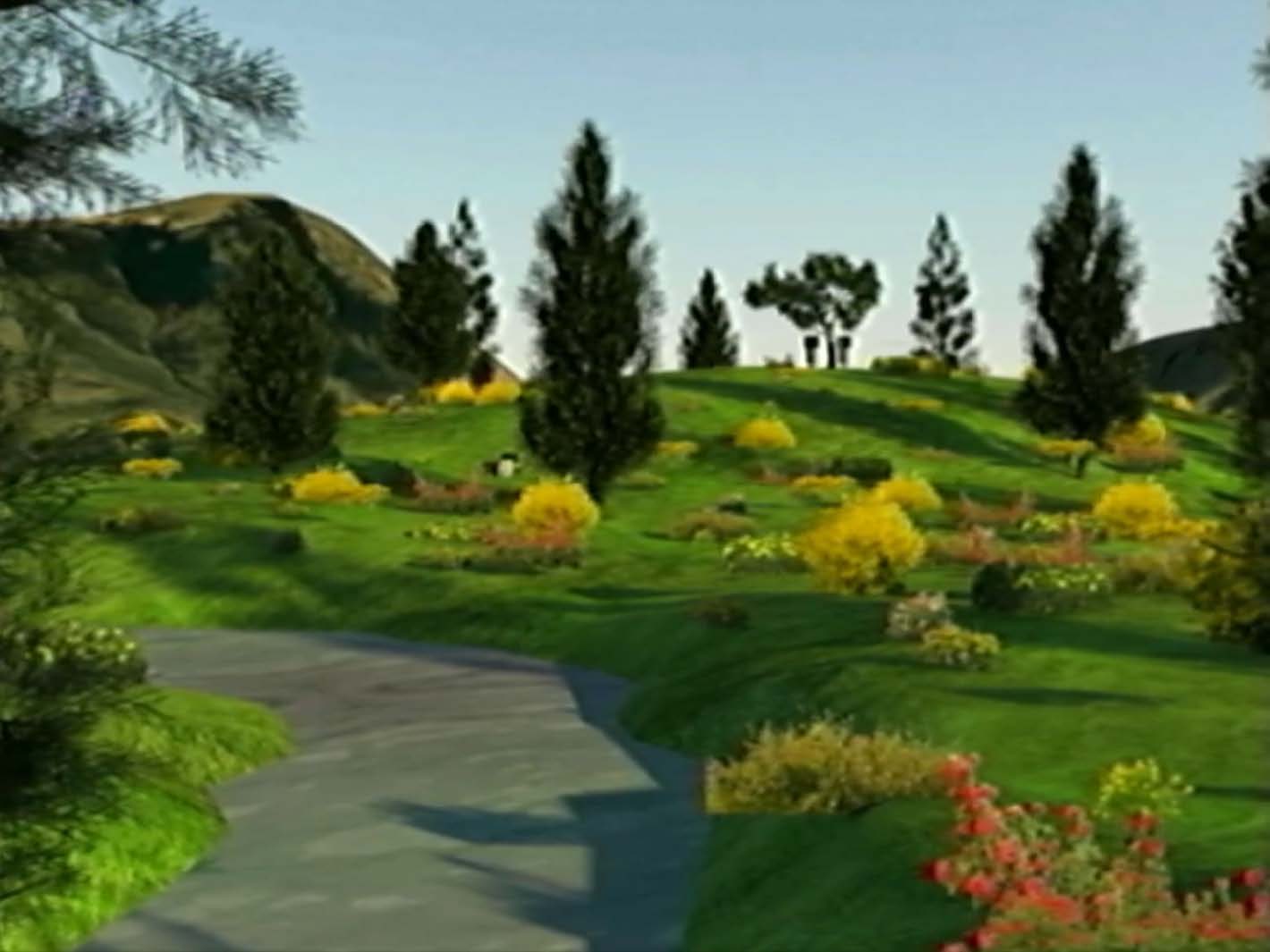 Kdo jsem film still with digital landscape.